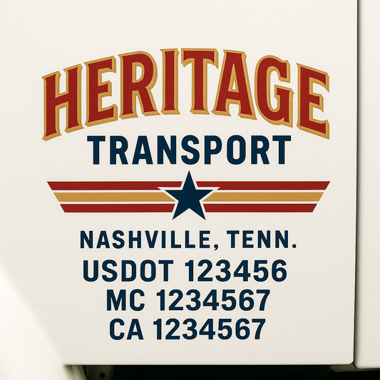 Custom Truck Door Decal Sticker Signs | Trucking or Business Name with City, USDOT, MC, CA Lettering Truck Signs
