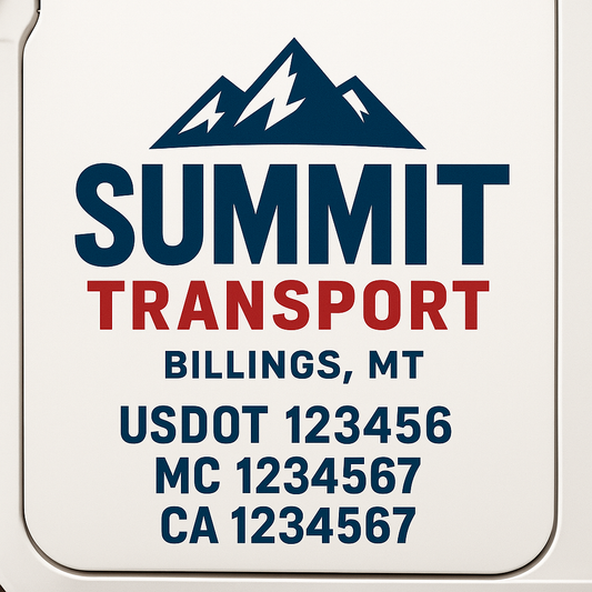 Custom Truck Door Decal Sticker Signs | Trucking or Business Name with City, USDOT, MC, CA Lettering Truck Signs