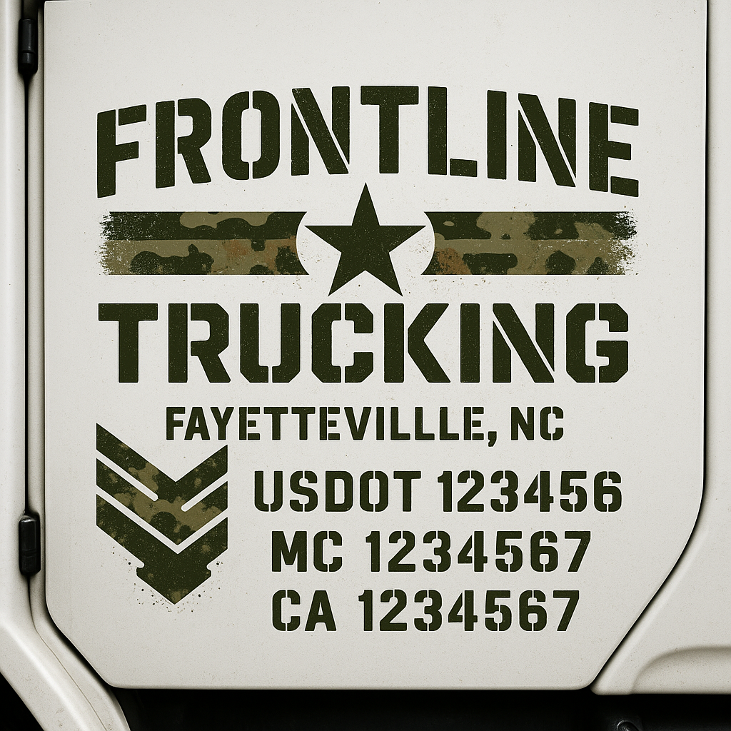 Custom Truck Door Decal Sticker Signs | Trucking or Business Name with City, USDOT, MC, CA Lettering Truck Signs