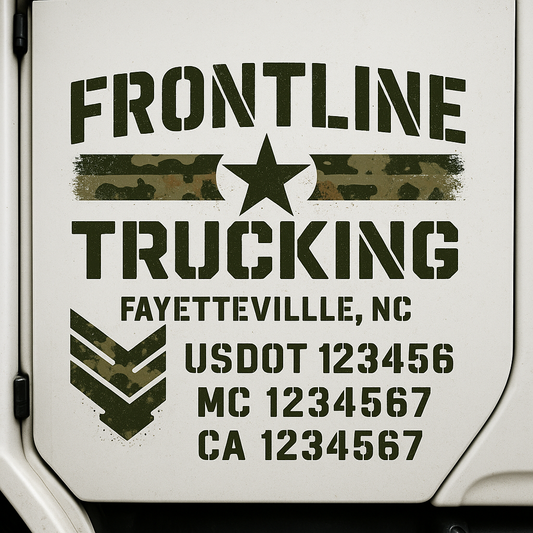 Custom Truck Door Decal Sticker Signs | Trucking or Business Name with City, USDOT, MC, CA Lettering Truck Signs