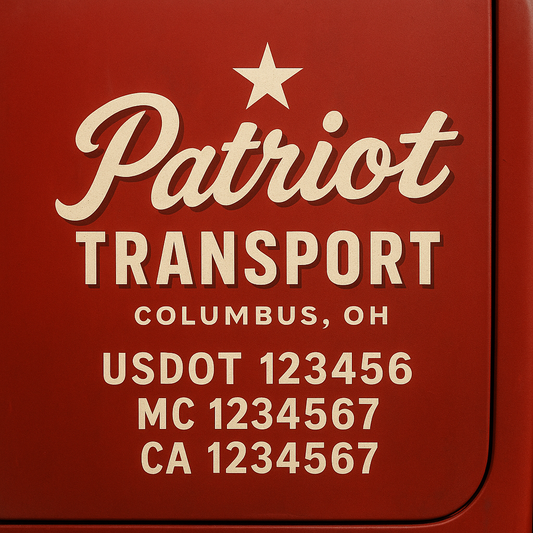 Custom Truck Door Decal Sticker Signs | Trucking or Business Name with City, USDOT, MC, CA Lettering Truck Signs