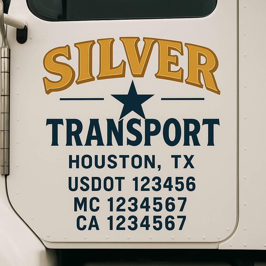 Custom Truck Door Decal Sticker Signs | Trucking or Business Name with City, USDOT, MC, CA Lettering Truck Signs
