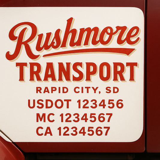 Custom Truck Door Decal Sticker Signs | Trucking or Business Name with City, USDOT, MC, CA Lettering Truck Signs