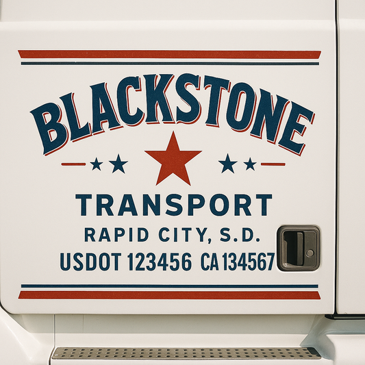 Custom Truck Door Decal Sticker Signs | Trucking or Business Name with City, USDOT, MC, CA Lettering Truck Signs
