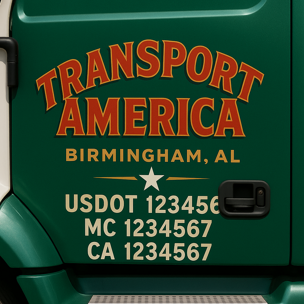 Custom Truck Door Decal Sticker Signs | Trucking or Business Name with City, USDOT, MC, CA Lettering Truck Signs