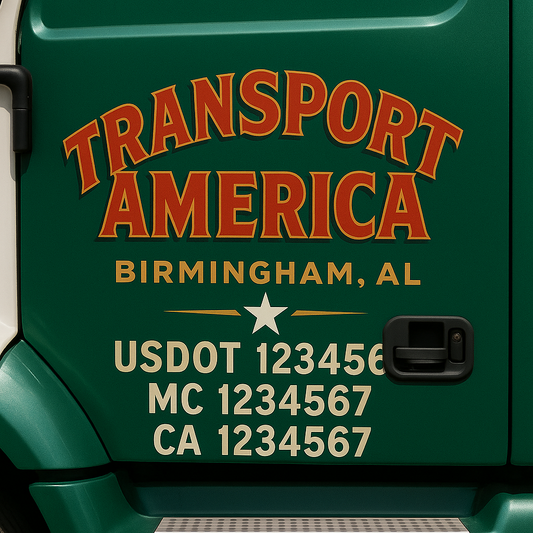 Custom Truck Door Decal Sticker Signs | Trucking or Business Name with City, USDOT, MC, CA Lettering Truck Signs