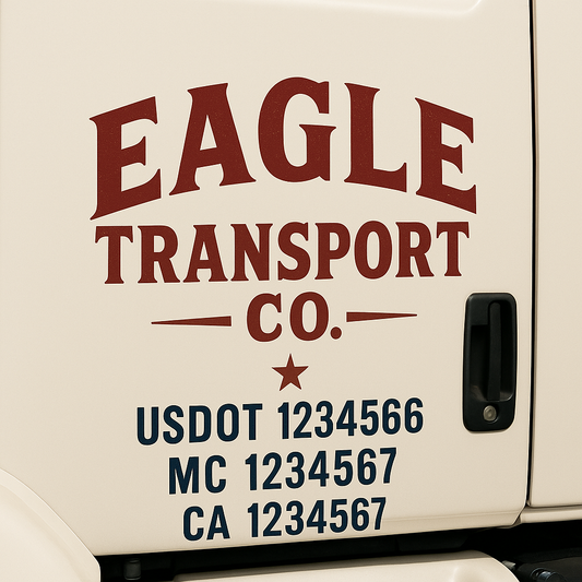 Custom Truck Door Decal Sticker Signs | Trucking or Business Name with City, USDOT, MC, CA Lettering Truck Signs