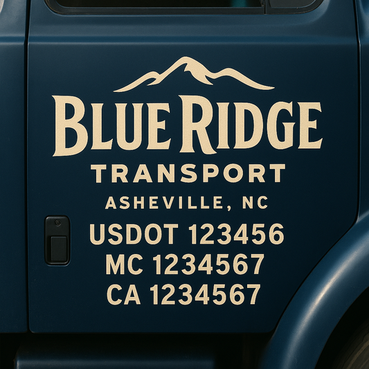 Custom Truck Door Decal Sticker Signs | Trucking or Business Name with City, USDOT, MC, CA Lettering Truck Signs