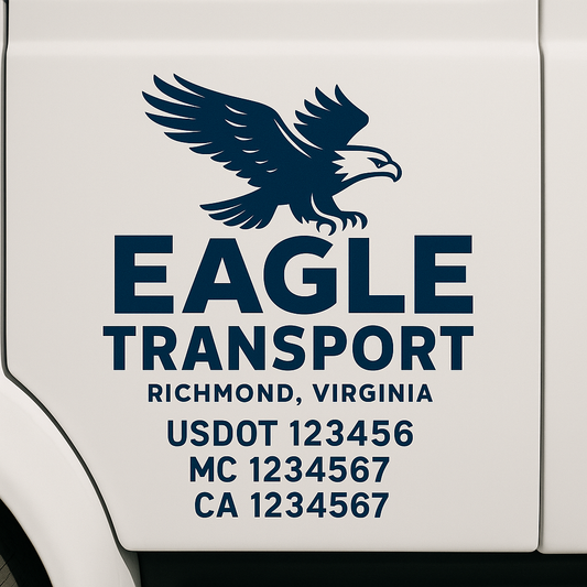 Custom Truck Door Decal Sticker Signs | Trucking or Business Name with City, USDOT, MC, CA Lettering Truck Signs