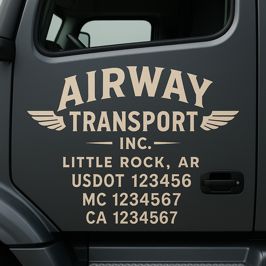 Custom Truck Door Decal Sticker Signs | Trucking or Business Name with City, USDOT, MC, CA Lettering Truck Signs