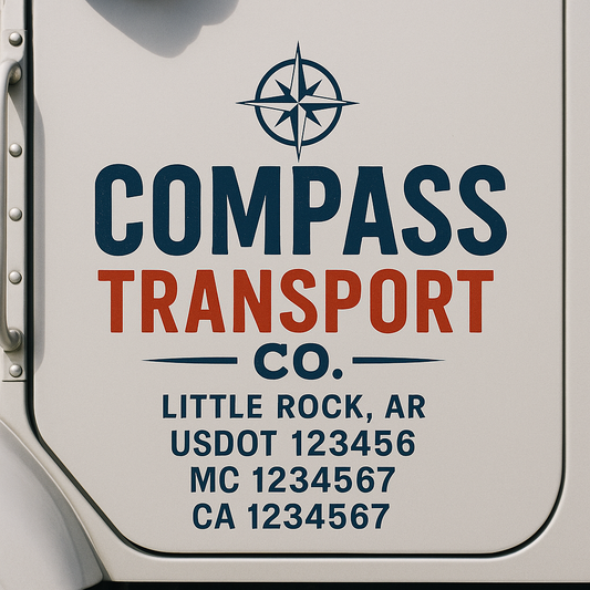 Custom Truck Door Decal Sticker Signs | Trucking or Business Name with City, USDOT, MC, CA Lettering Truck Signs