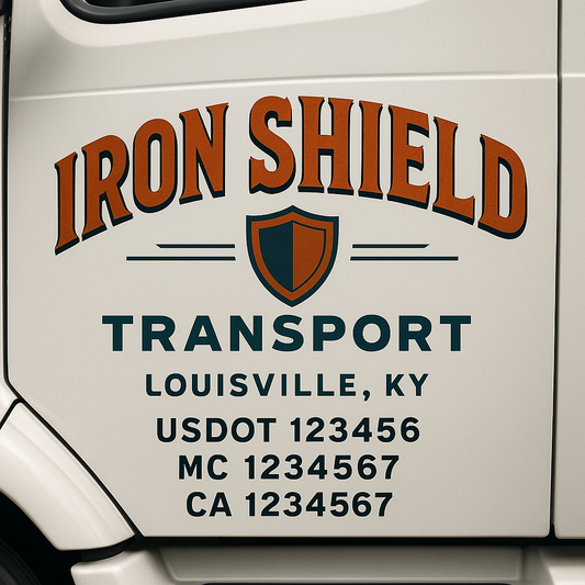 Custom Truck Door Decal Sticker Signs | Trucking or Business Name with City, USDOT, MC, CA Lettering Truck Signs