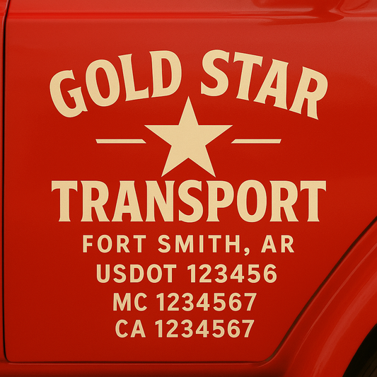 Custom Truck Door Decal Sticker Signs | Trucking or Business Name with City, USDOT, MC, CA Lettering Truck Signs