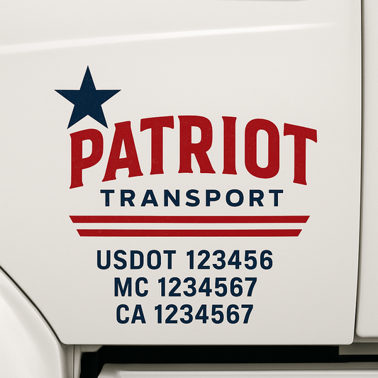 Custom Truck Door Decal Sticker Signs | Trucking or Business Name with City, USDOT, MC, CA Lettering Truck Signs