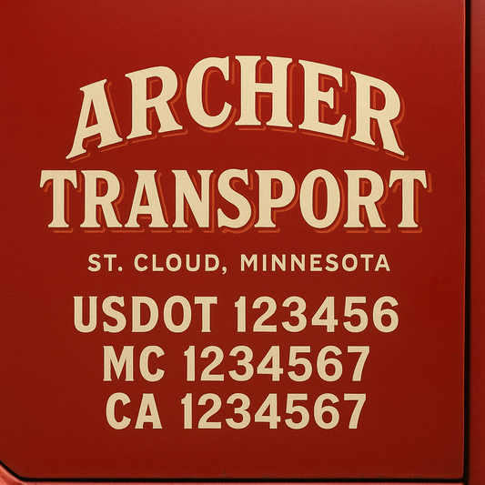 Custom Truck Door Decal Sticker Signs | Trucking or Business Name with City, USDOT, MC, CA Lettering Truck Signs