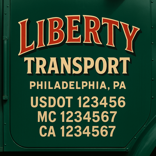 Custom Truck Door Decal Sticker Signs | Trucking or Business Name with City, USDOT, MC, CA Lettering Truck Signs