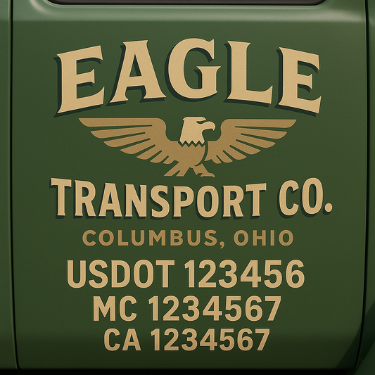 Custom Truck Door Decal Sticker Signs | Trucking or Business Name with City, USDOT, MC, CA Lettering Truck Signs