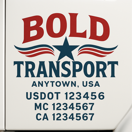 Custom Truck Door Decal Sticker Signs | Trucking or Business Name with City, USDOT, MC, CA Lettering Truck Signs