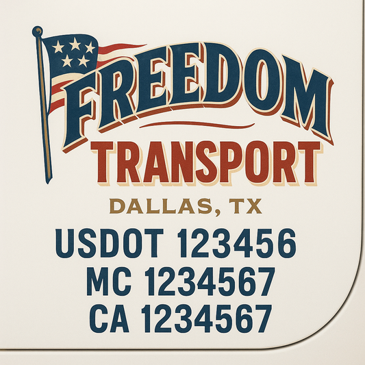 Custom Truck Door Decal Sticker Signs | Trucking or Business Name with City, USDOT, MC, CA Lettering Truck Signs