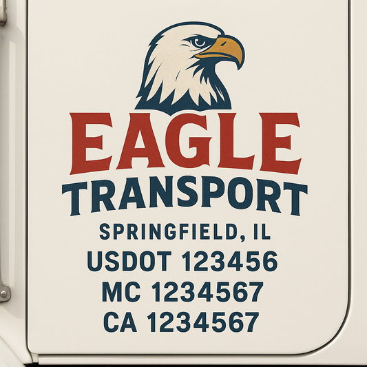 Custom Truck Door Decal Sticker Signs | Trucking or Business Name with City, USDOT, MC, CA Lettering Truck Signs