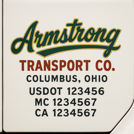Custom Truck Door Decal Sticker Signs | Trucking or Business Name with City, USDOT, MC, CA Lettering Truck Signs