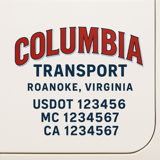 Custom Truck Door Decal Sticker Signs | Trucking or Business Name with City, USDOT, MC, CA Lettering Truck Signs