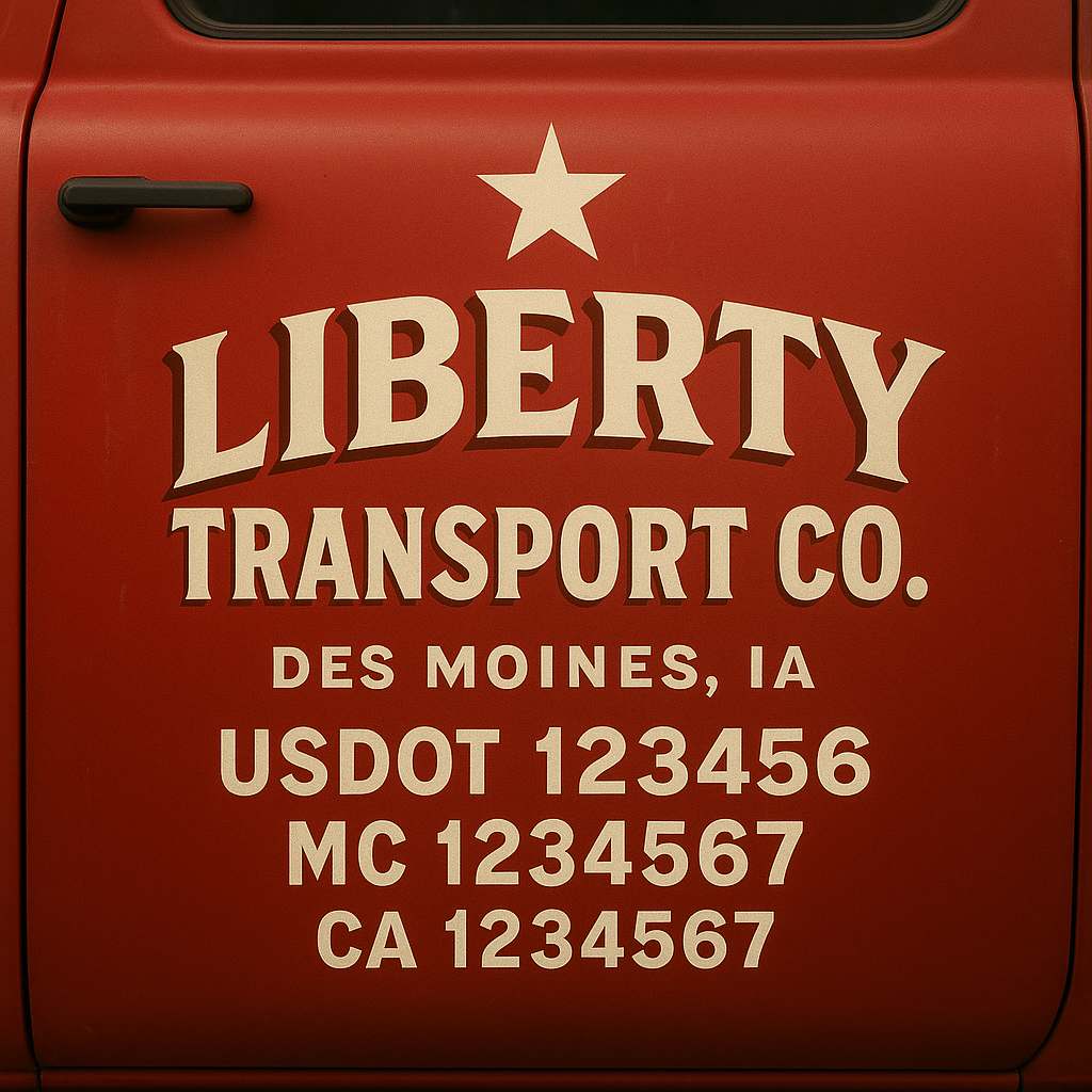 Custom Truck Door Decal Sticker Signs | Trucking or Business Name with City, USDOT, MC, CA Lettering Truck Signs