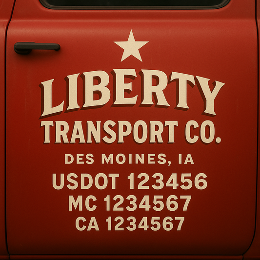 Custom Truck Door Decal Sticker Signs | Trucking or Business Name with City, USDOT, MC, CA Lettering Truck Signs