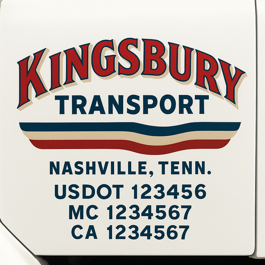 Custom Truck Door Decal Sticker Signs | Trucking or Business Name with City, USDOT, MC, CA Lettering Truck Signs