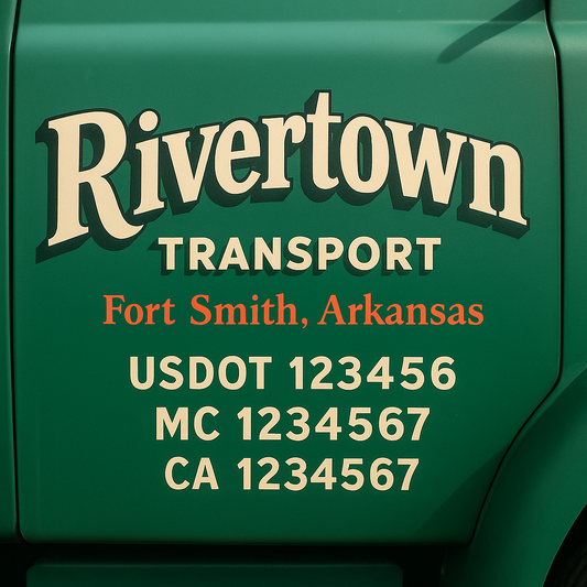 Custom Truck Door Decal Sticker Signs | Trucking or Business Name with City, USDOT, MC, CA Lettering Truck Signs
