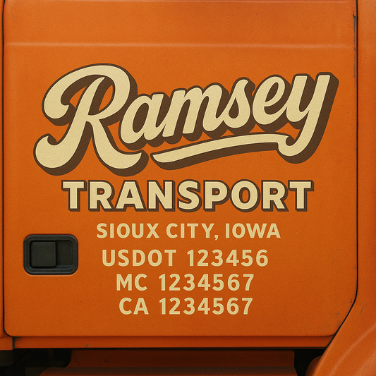 Custom Truck Door Decal Sticker Signs | Trucking or Business Name with City, USDOT, MC, CA Lettering Truck Signs