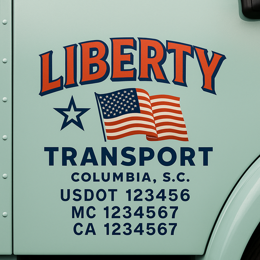 Custom Truck Door Decal Sticker Signs | Trucking or Business Name with City, USDOT, MC, CA Lettering Truck Signs