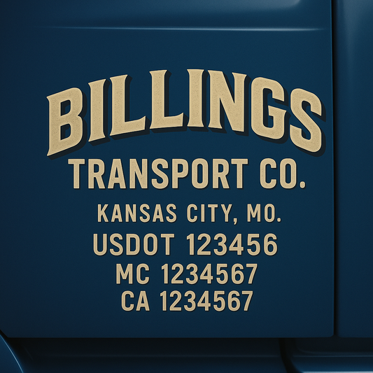 Custom Truck Door Decal Sticker Signs | Trucking or Business Name with City, USDOT, MC, CA Lettering Truck Signs