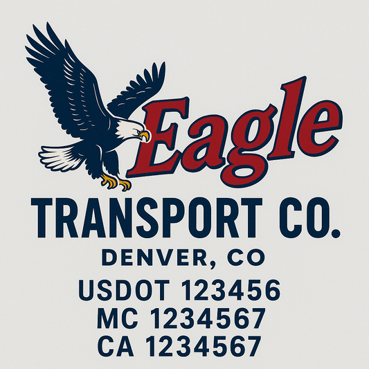 Custom Truck Door Decal Sticker Signs | Trucking or Business Name with City, USDOT, MC, CA Lettering Truck Signs