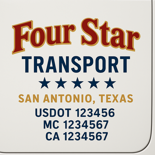 Custom Truck Door Decal Sticker Signs | Trucking or Business Name with City, USDOT, MC, CA Lettering Truck Signs