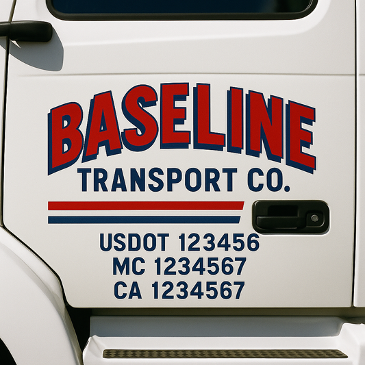 Custom Truck Door Decal Sticker Signs | Trucking or Business Name with City, USDOT, MC, CA Lettering Truck Signs