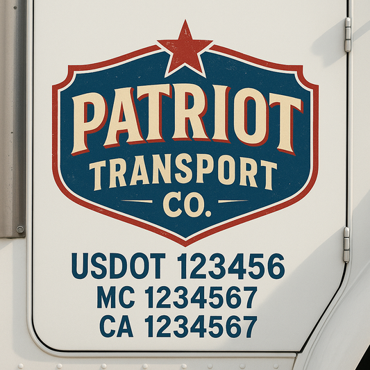 Custom Truck Door Decal Sticker Signs | Trucking or Business Name with City, USDOT, MC, CA Lettering Truck Signs