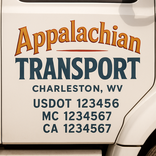 Custom Truck Door Decal Sticker Signs | Trucking or Business Name with City, USDOT, MC, CA Lettering Truck Signs