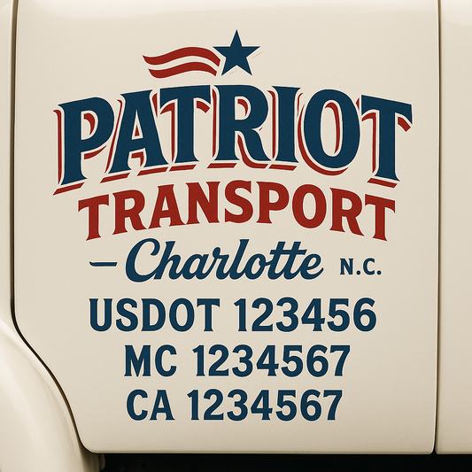 Custom Truck Door Decal Sticker Signs | Trucking or Business Name with City, USDOT, MC, CA Lettering Truck Signs