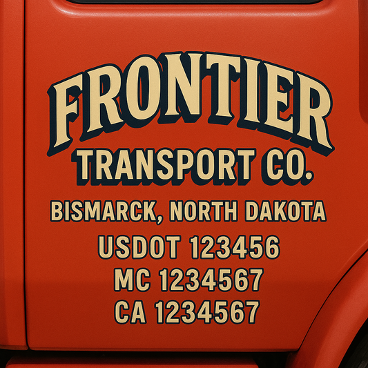 Custom Truck Door Decal Sticker Signs | Trucking or Business Name with City, USDOT, MC, CA Lettering Truck Signs