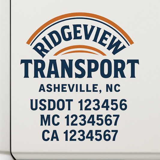 Custom Truck Door Decal Sticker Signs | Trucking or Business Name with City, USDOT, MC, CA Lettering Truck Signs
