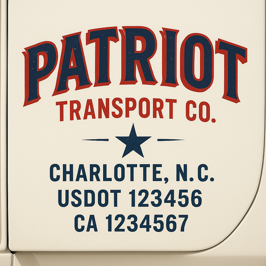 Custom Truck Door Decal Sticker Signs | Trucking or Business Name with City, USDOT, MC, CA Lettering Truck Signs