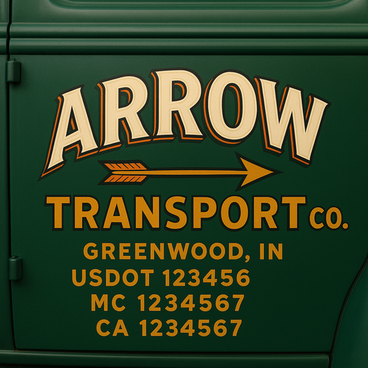 Custom Truck Door Decal Sticker Signs | Trucking or Business Name with City, USDOT, MC, CA Lettering Truck Signs