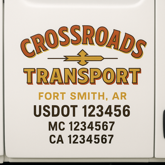 Custom Truck Door Decal Sticker Signs | Trucking or Business Name with City, USDOT, MC, CA Lettering Truck Signs