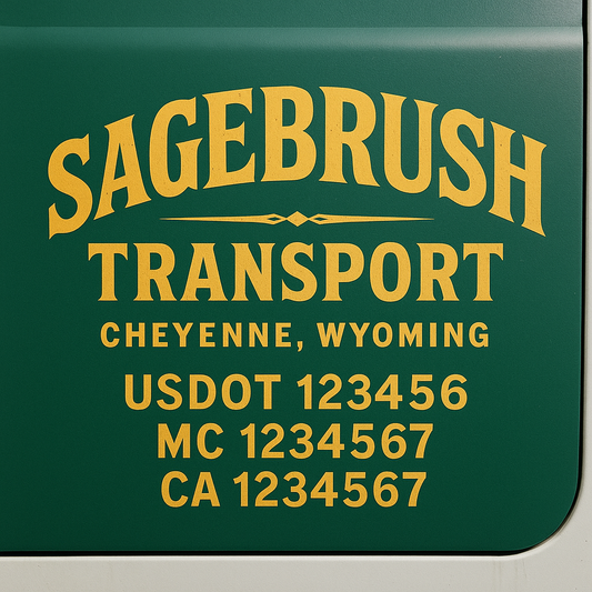 Custom Truck Door Decal Sticker Signs | Trucking or Business Name with City, USDOT, MC, CA Lettering Truck Signs
