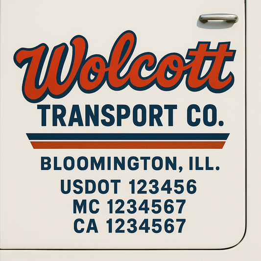 Custom Truck Door Decal Sticker Signs | Trucking or Business Name with City, USDOT, MC, CA Lettering Truck Signs