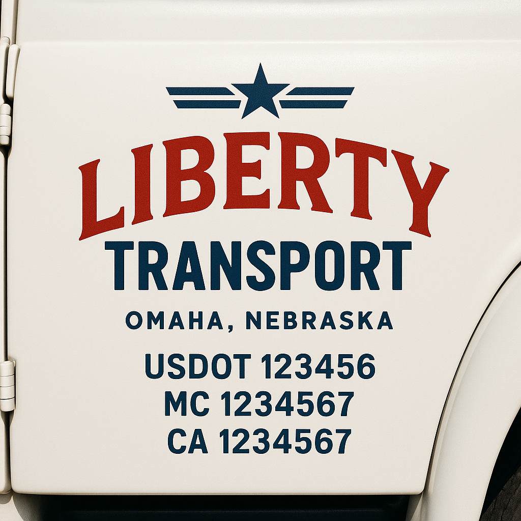 Custom Truck Door Decal Sticker Signs | Trucking or Business Name with City, USDOT, MC, CA Lettering Truck Signs