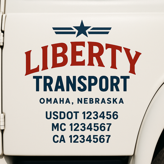 Custom Truck Door Decal Sticker Signs | Trucking or Business Name with City, USDOT, MC, CA Lettering Truck Signs