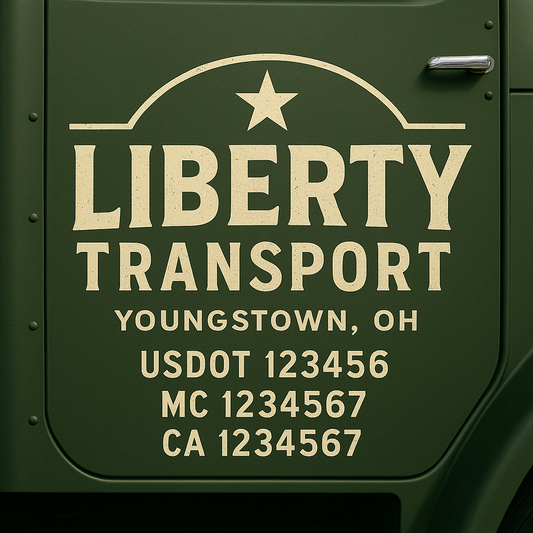 Custom Truck Door Decal Sticker Signs | Trucking or Business Name with City, USDOT, MC, CA Lettering Truck Signs