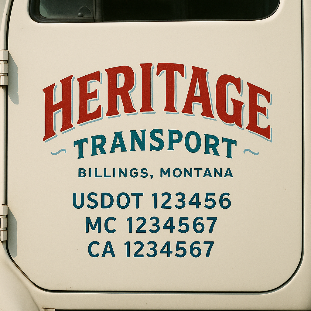 Custom Truck Door Decal Sticker Signs | Trucking or Business Name with City, USDOT, MC, CA Lettering Truck Signs